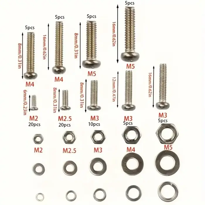 Kit d'assortiment de vis et d'écrous en acier inoxydable de qualité supérieure