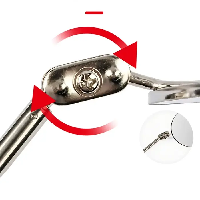 Miroir d'inspection avec éclairage LED 360 ° Lentille de détection télescopique carrée rétractable