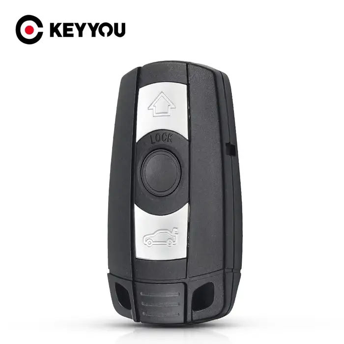 KEYYOU pour BMW 1 3 5 6 série E90 E91 E92 E60 télécommande 3 boutons coque de clé de voiture lame intelligente Fob housse