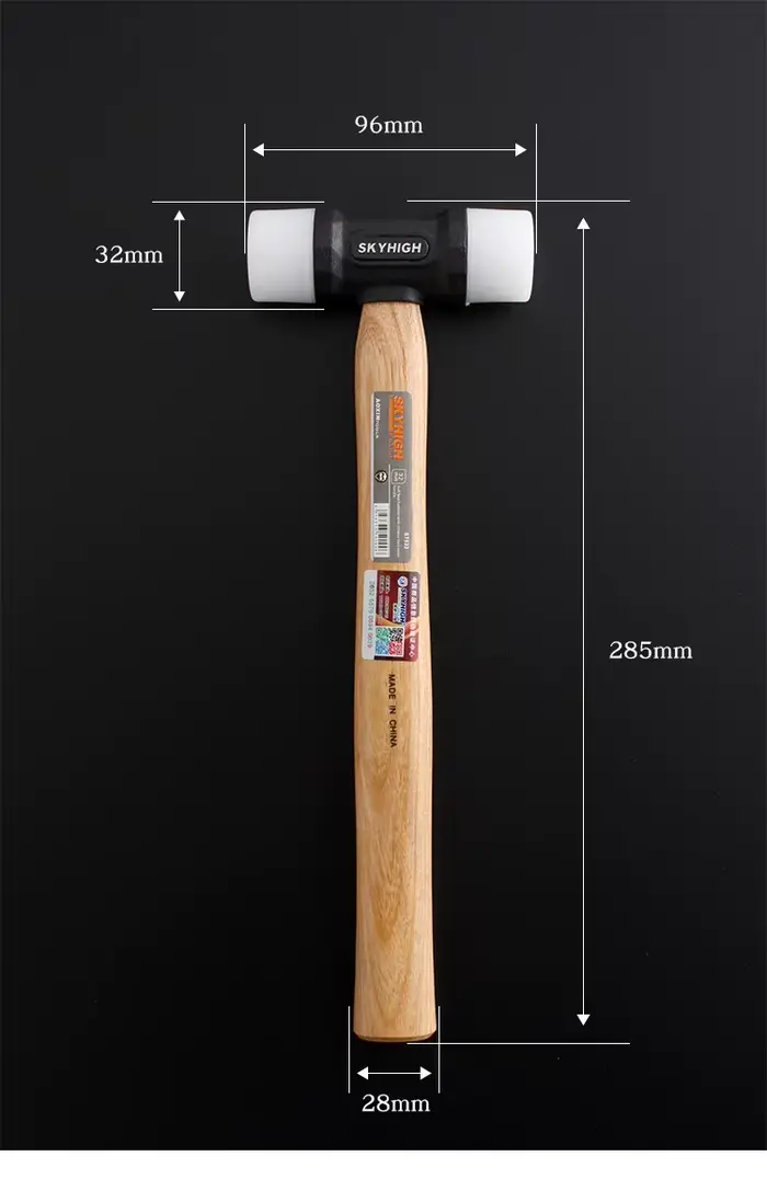 Marteau de maroquinerie en nylon de 32 mm avec manche en bois de noyer, outil d'installation et de r