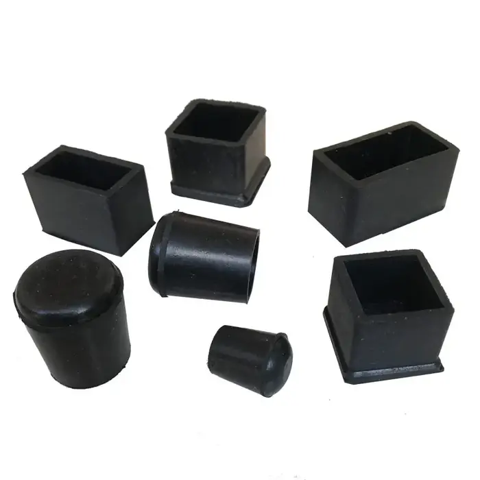 Carré/rond noir en caoutchouc chaise Table pieds meubles bâton tuyau Tube insérer bouchon bonde fin 