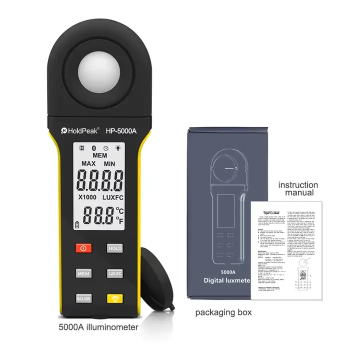 Luxmètre haute performance HOLDPEAK HP-5000A polyvalent, précis et fonctionnel-Johanna pour la mesur