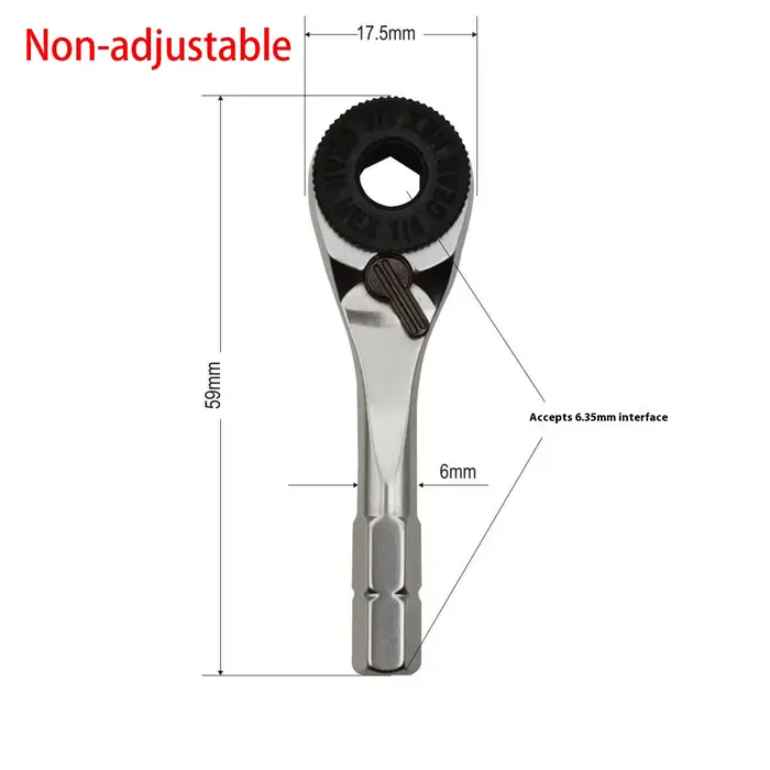 Clé dynamométrique à douille, outils manuels, tournevis de 6.35mm, clé à cliquet hexagonale en acier