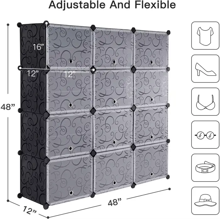 Armoire modulaire pour gagner de l'espace, idéale pour les talons, les bottes, les pantoufles, étagè