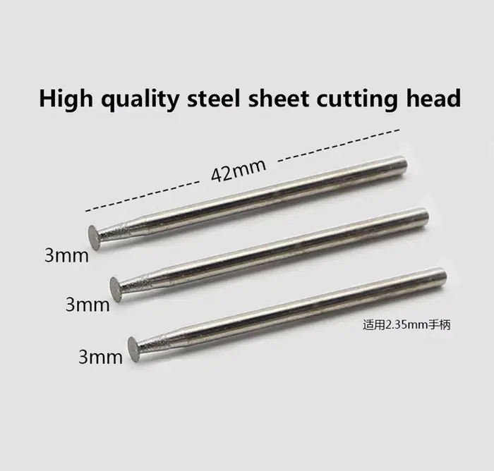 Embout de tête de meulage émeri 3 pièces/ensemble, foret de coupe 1mm/2mm/3mm/4mm/5mm pour stylo de 