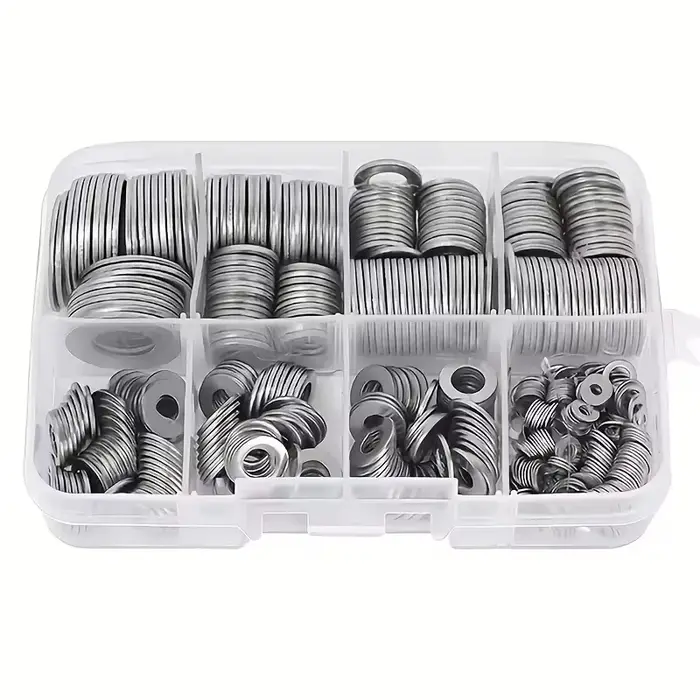 Kit d'assortiment de rondelles plates en acier inoxydable (M2