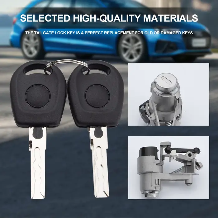 Cylindre de serrure de coffre avec 2 clés 1J6827297G pour Volkswagen Golf GIV Lupo Seat Arosa 1997-2006