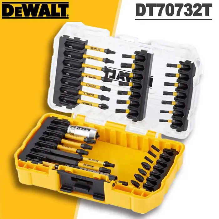 Dewalt Jeu d'embouts de tournevis de 29 pièces avec étui robuste pour artisans professionnels et de loisirs noir/jaune DT70734T-QZ