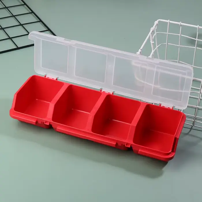 Boîte de rangement de pièces 1 pièce, boîte de rangement de vis en plastique avec 4 compartiments, c