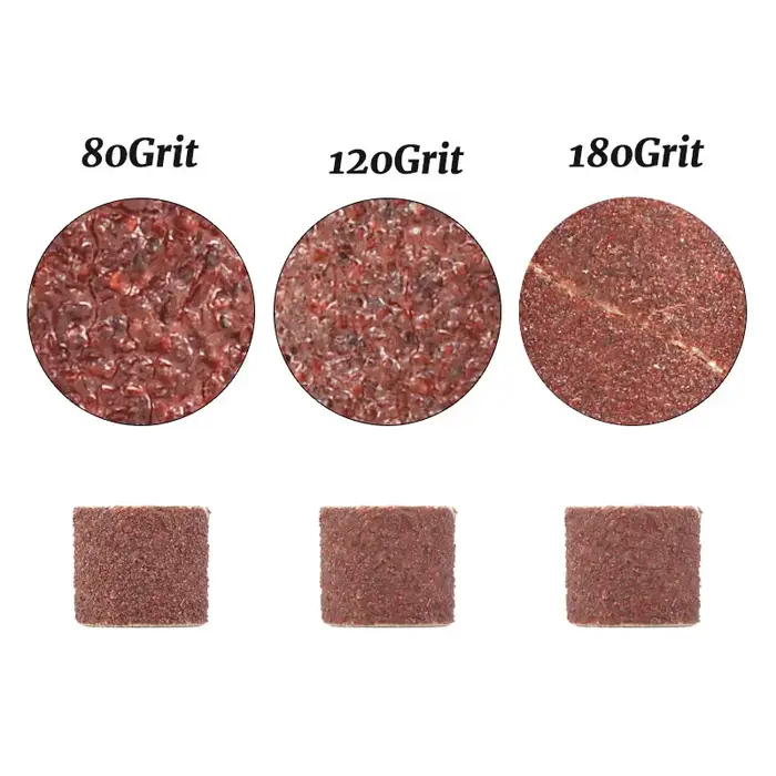 11/102 pièces Kit de tambour de ponçage grain # 80 # 120 # Bande de ponçage 180 pour manchons Dremel