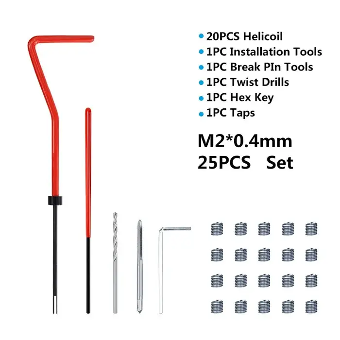 Kit de réparation de filetage XCAN M3 M4 M5 M6 M8 M10 M12 M14 Inserts