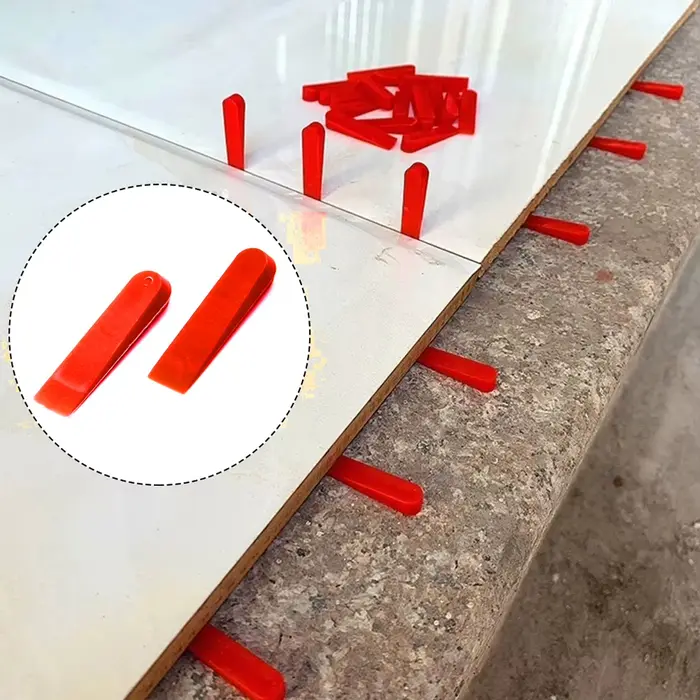 Entretoises de carreaux en plastique, Clips de positionnement réutilisables, niveleur rouge pour sol
