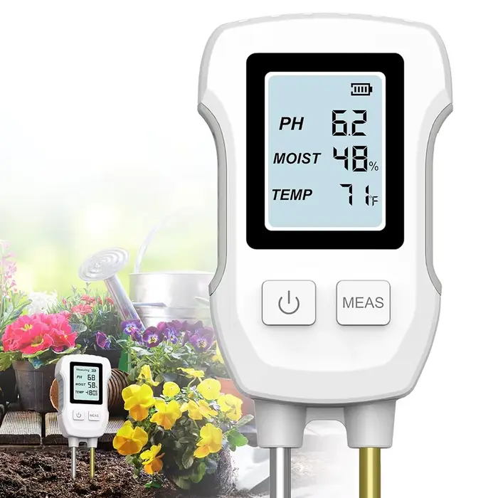 Compteur de sol numérique LCD 3 en 1, testeur de PH/humidité/température avec rétro-éclairage pour p