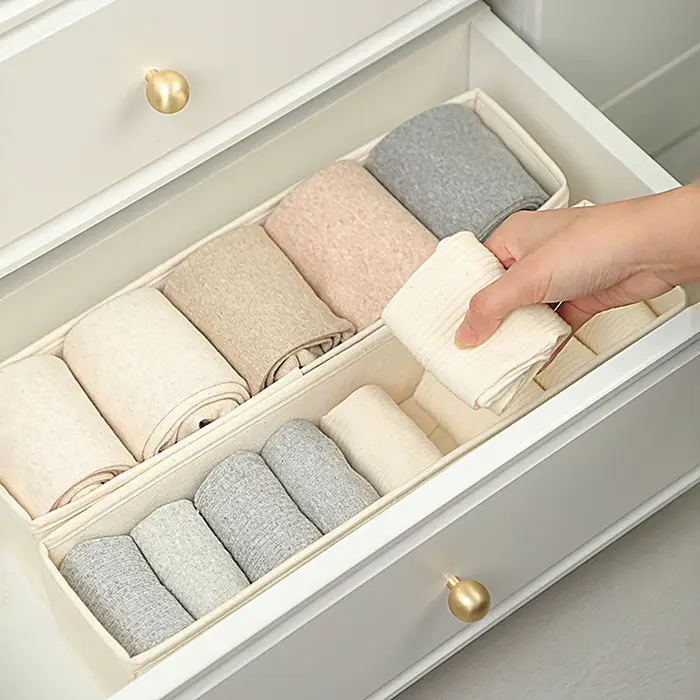 Boîte de rangement en tissu pliable