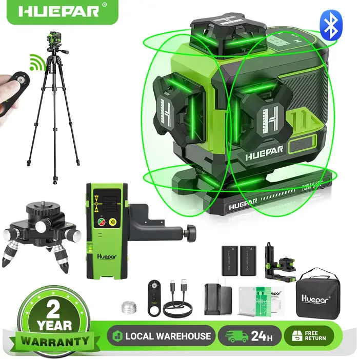 Huepar-Niveau laser vert 4D 16 lignes Z04CG