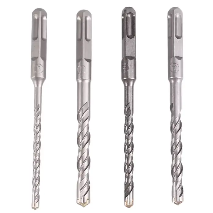 4PCS béton 6-12Mm Bit tête de coupe croisée Double tarière marteau 150Mm mur brique bloc électrique