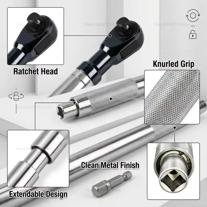 Clé à cliquet multifonctionnelle extensible