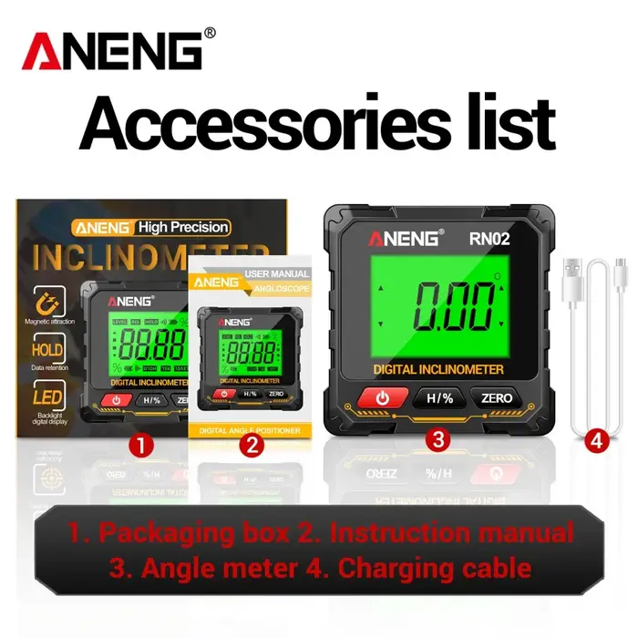 Niveau laser numérique Aneng RN02 RN03 avec écran LCD rétroéclairé
