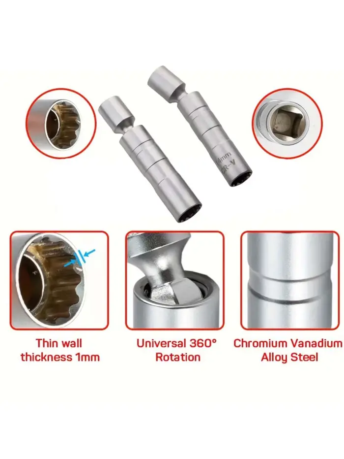 Adaptateur de clé à douille pour bougie d'allumage