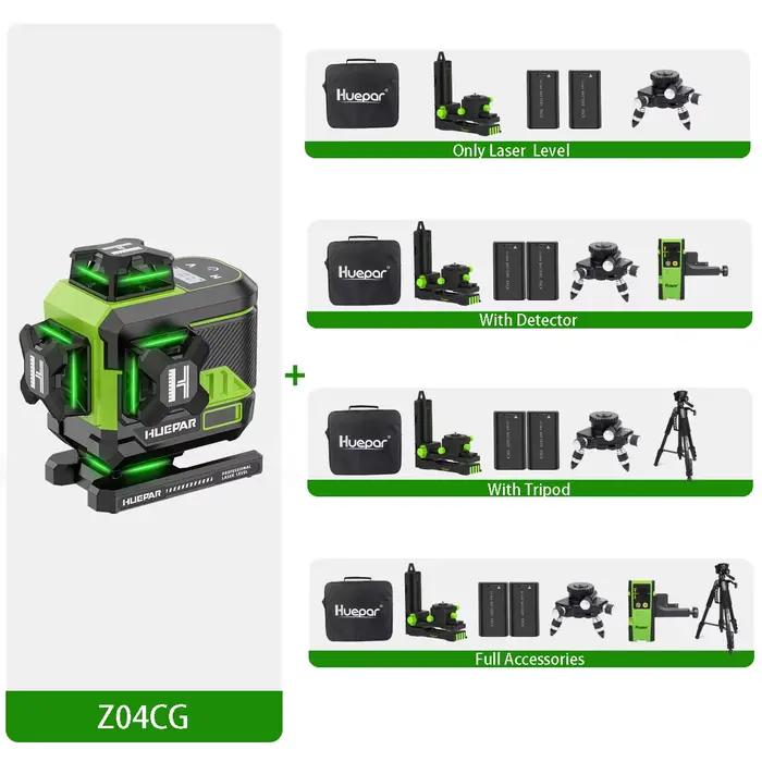 Huepar-Niveau laser vert 4D 16 lignes Z04CG