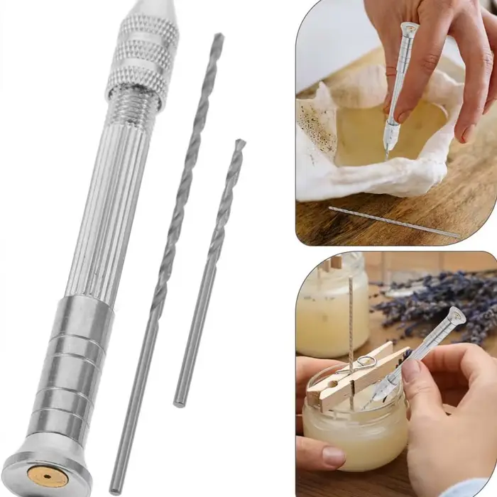 Un ensemble d'outils de perforation pour bougies avec 2 forets multi-diamètres pour la création artisanale
