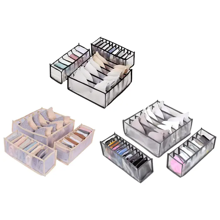 Lot de 3 boîtes de rangement pour placard