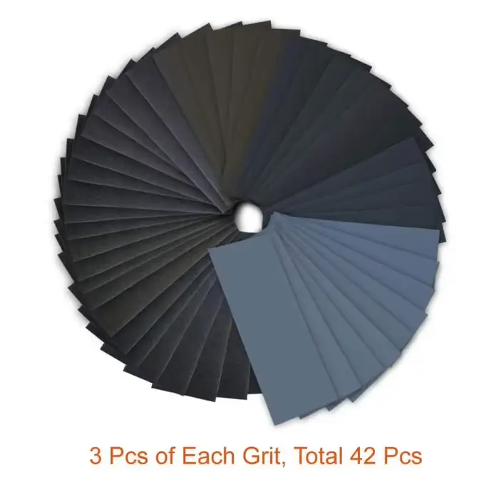 Assortiment de feuilles de papier abrasif pour ponçage automobile, finition de meubles en bois, 23x9