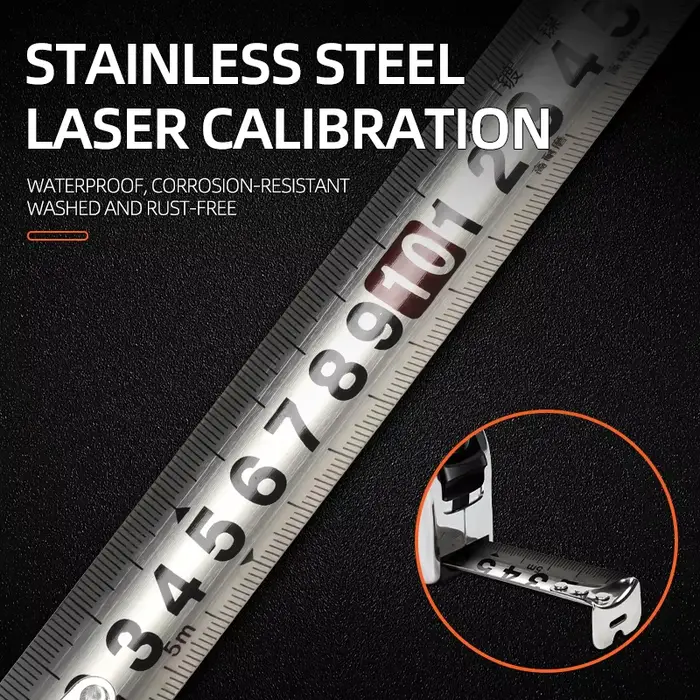AIRAJ 5M ruban à mesurer en acier inoxydable rétractable haute précision professionnel corps métrique mesure outils de Construction pour le travail du bois
