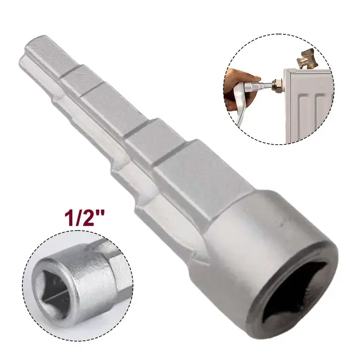 Clé à radiateur standard 1/2 pouce, clé à valve de radiateur, clé à 5 pas 85 mm (G1/2) en acier au c