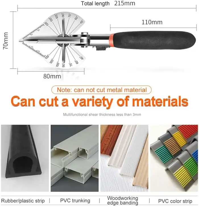 Ciseaux biseautés multi-angles, cisaille d'angle de 45 à 135 degrés, coupe-conduit de fil de revêtem