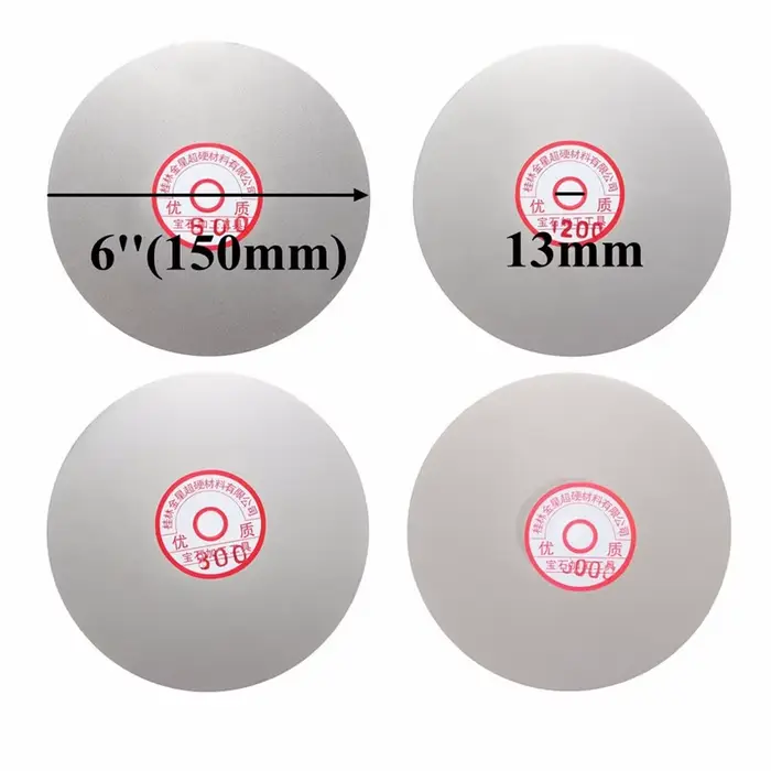 4 pièces/ensemble disque de polissage diamant 600 800 1200 3000 grain lapage meulage 6 "disque de me