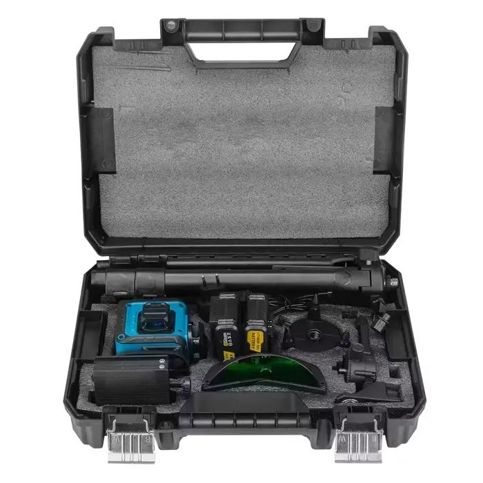 Gismo 4D 16 lignes 360 ° Niveaux Laser auto-nivelants avec trépied et valise, outil de niveau Laser 