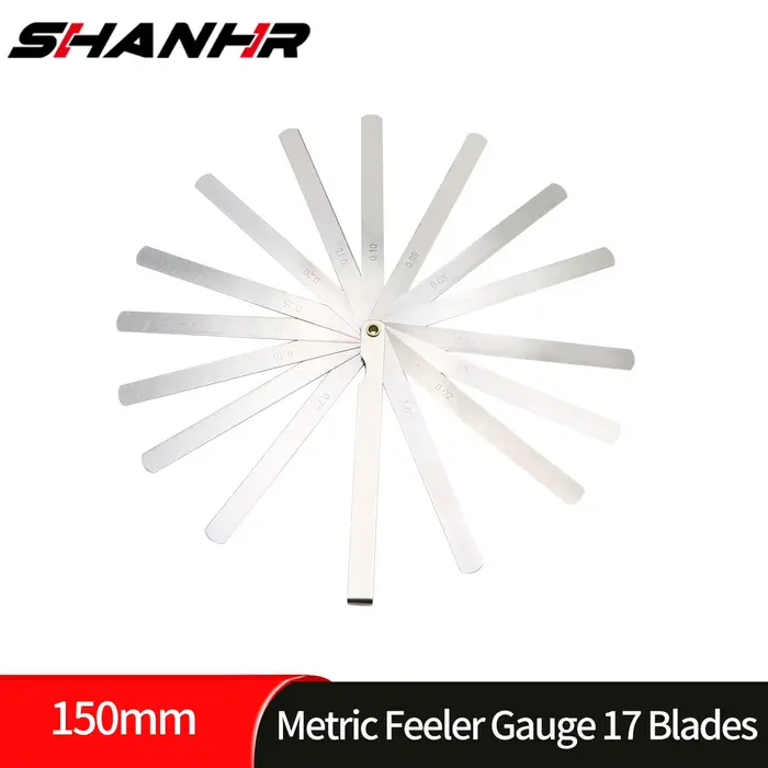 Jauge à Épaisseur Métrique Portable SHANHR, 150 mm de Longueur, 17 Lames, Jauge à Épaisseur Métrique