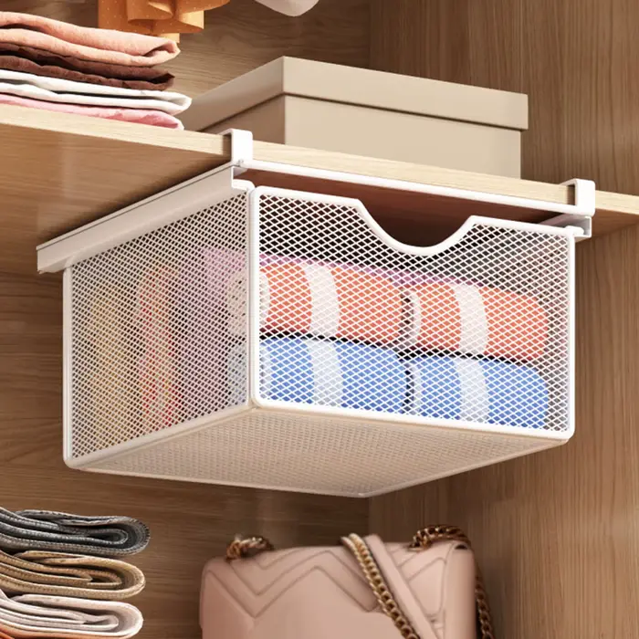 Panier de rangement sous étagère
