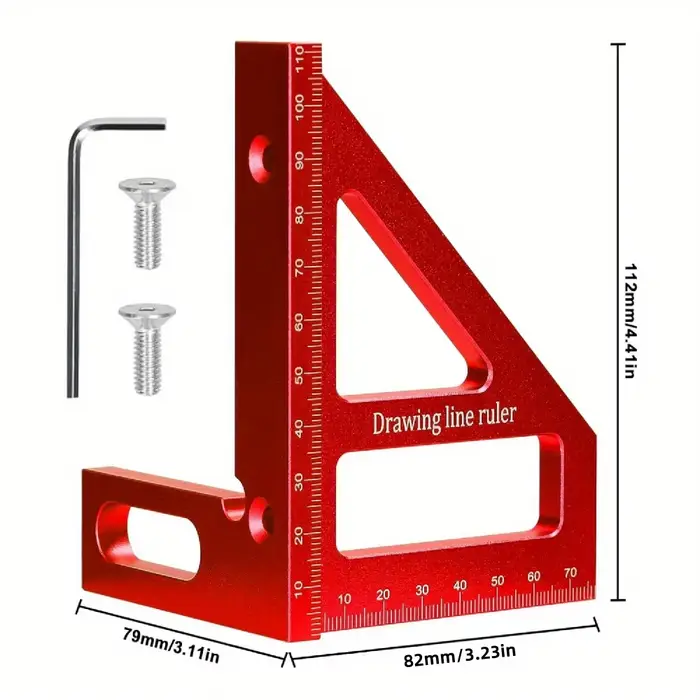 Règle de mesure multi-angle 3D, rapporteur carré en aluminium pour le travail du bois, disposition d