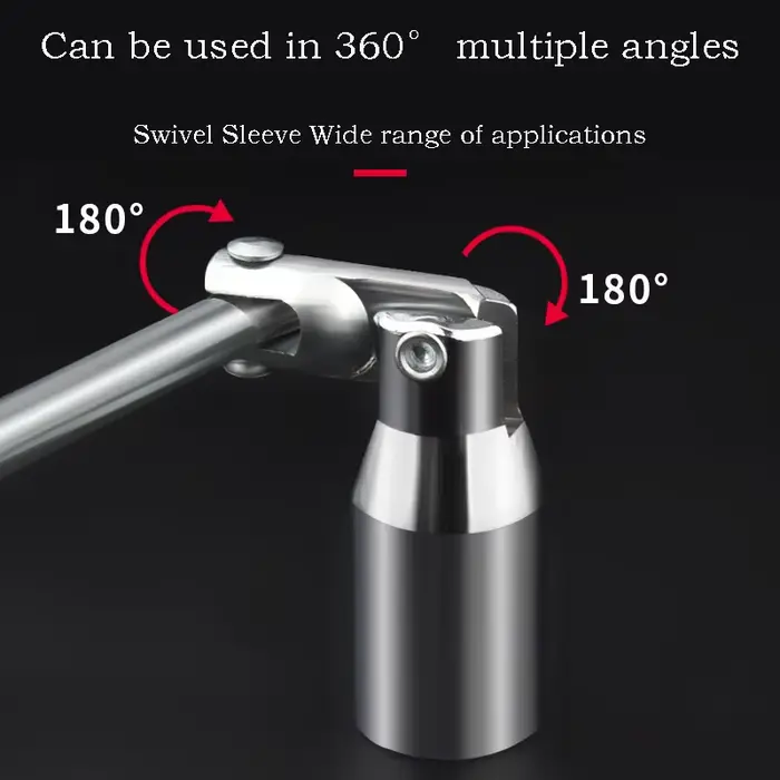 Clé à douille pour bougie d'allumage de type T avec tête pivotante à 360 degrés