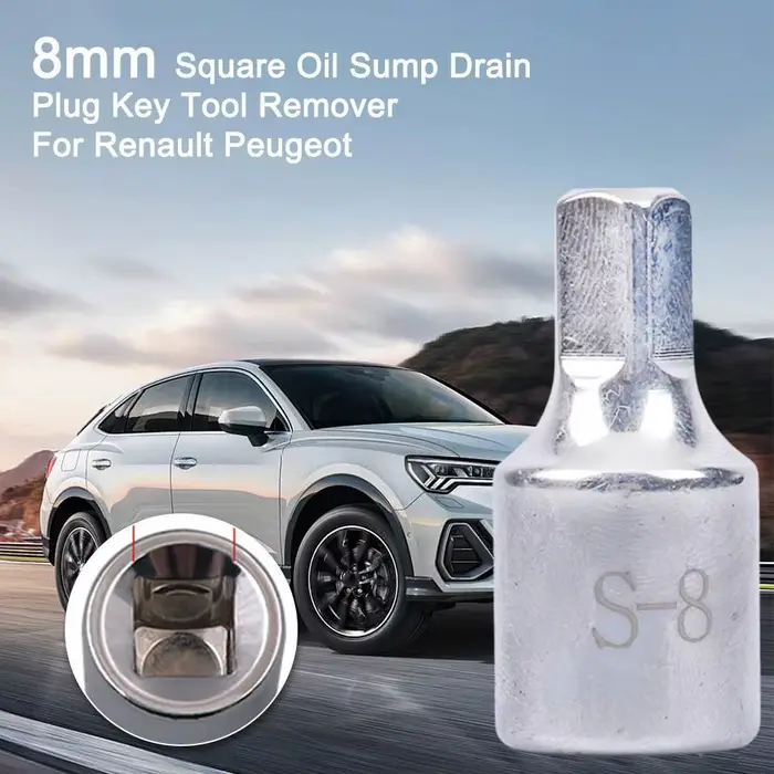 Clé professionnelle de 8 mm pour le retrait du bouchon de vidange d'huile carré