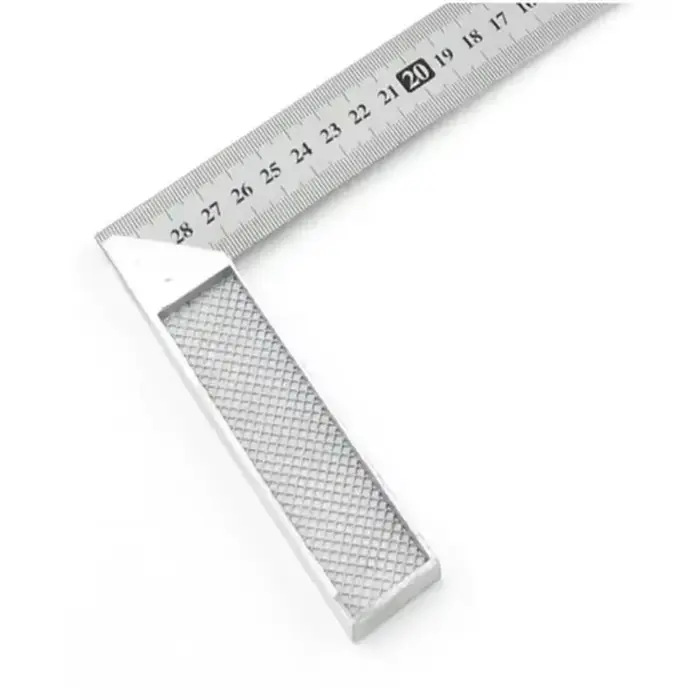 Règle d'angle droite en aluminium de 250/300 mm avec poignée en acier inoxydable et échelle de mesur
