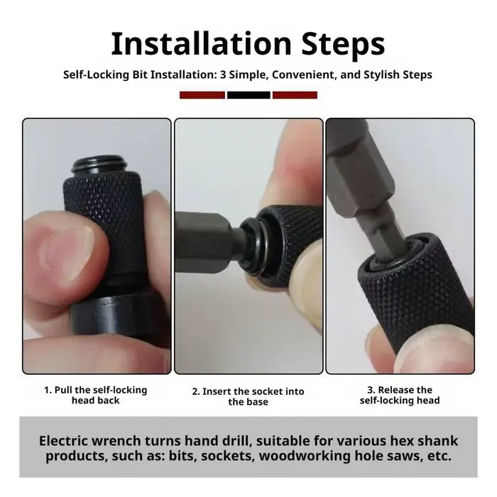Adaptateur de clé à chocs pour perceuse