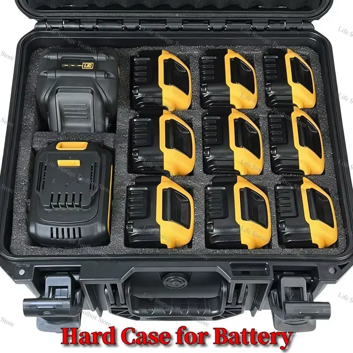 Étui de rangement pour batterie et chargeur Makita Dewalt Milwaukee Parkside - Boîte à outils électrique étanche - Sac