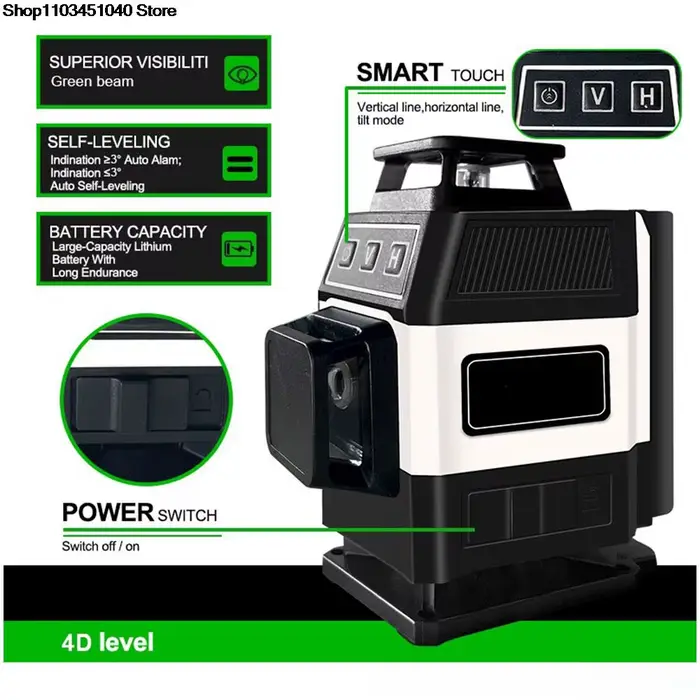 Mini niveau Laser 4D 16 lignes