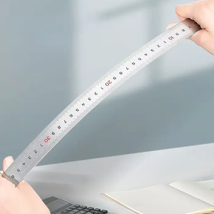 Deli-Règle droite en métal en acier inoxydable