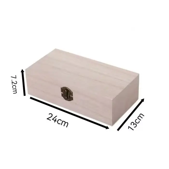 Boîte de rangement rectangulaire en bois, organisateur, conteneur de rangement simple, anti-poussièr