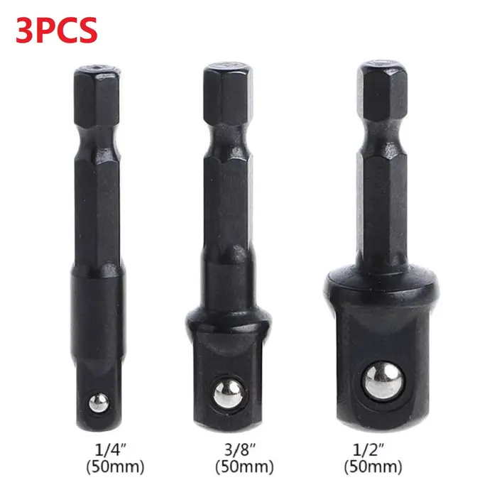 Adaptateur de douille à percussion 1/4 3/8 1/2 pouces, douilles de tournevis à écrou, Extension de t