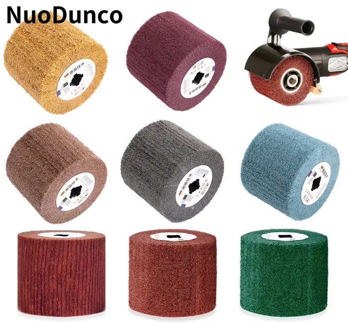 NuoDunco120x100x19mm brosse à lamelles en Nylon Non tissé fil de Nylon en métal brosse de polissage 