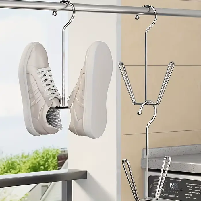 2 pièces ​ Étagère à chaussures en acier inoxydable