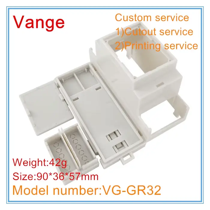 Boîtier électrique sur rail din, boîte de projet en plastique PC 90x36x57mm