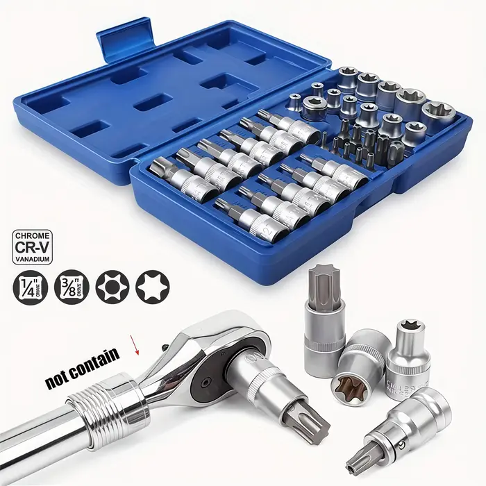 Jeu de 34 embouts Torx et douilles E-Torx