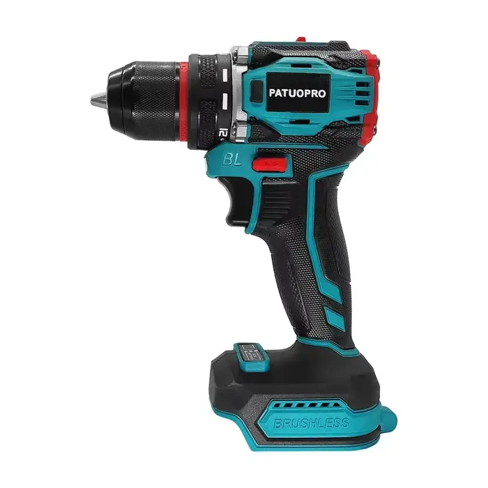 PATUOPRO – perceuse électrique sans fil sans balais, 10mm, mandrin métallique à 2 vitesses, tournevi