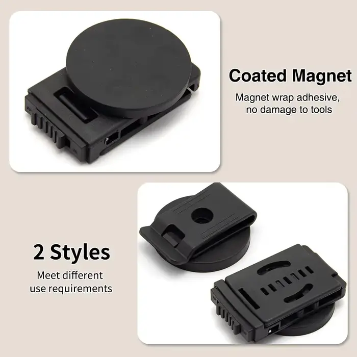 Clip de ceinture magnétique, enveloppe en caoutchouc Portable réglable avec forte ventouse pour vis,